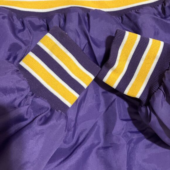 Vintage Satin Jacket TJ’s TAXI Purple Yellow Embroidered TONY Retro Men’s L - Picture 9 of 9